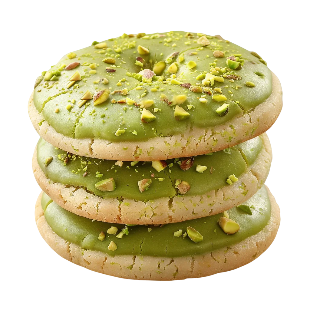 Pistachio Shortbread Cookies Stack Cutout Free PNG