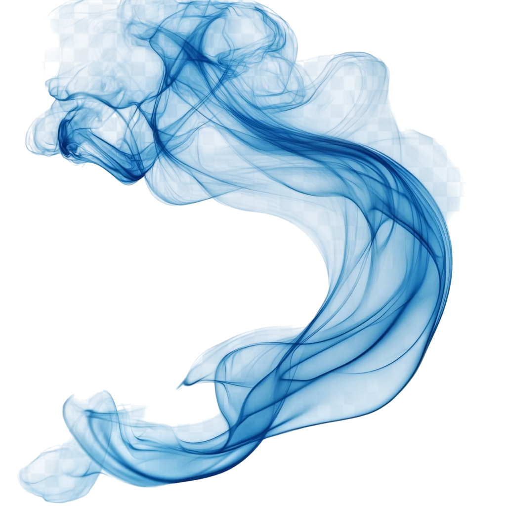 Blue Smoke Swirl Dynamic Vapor Trail Effect Free PNG