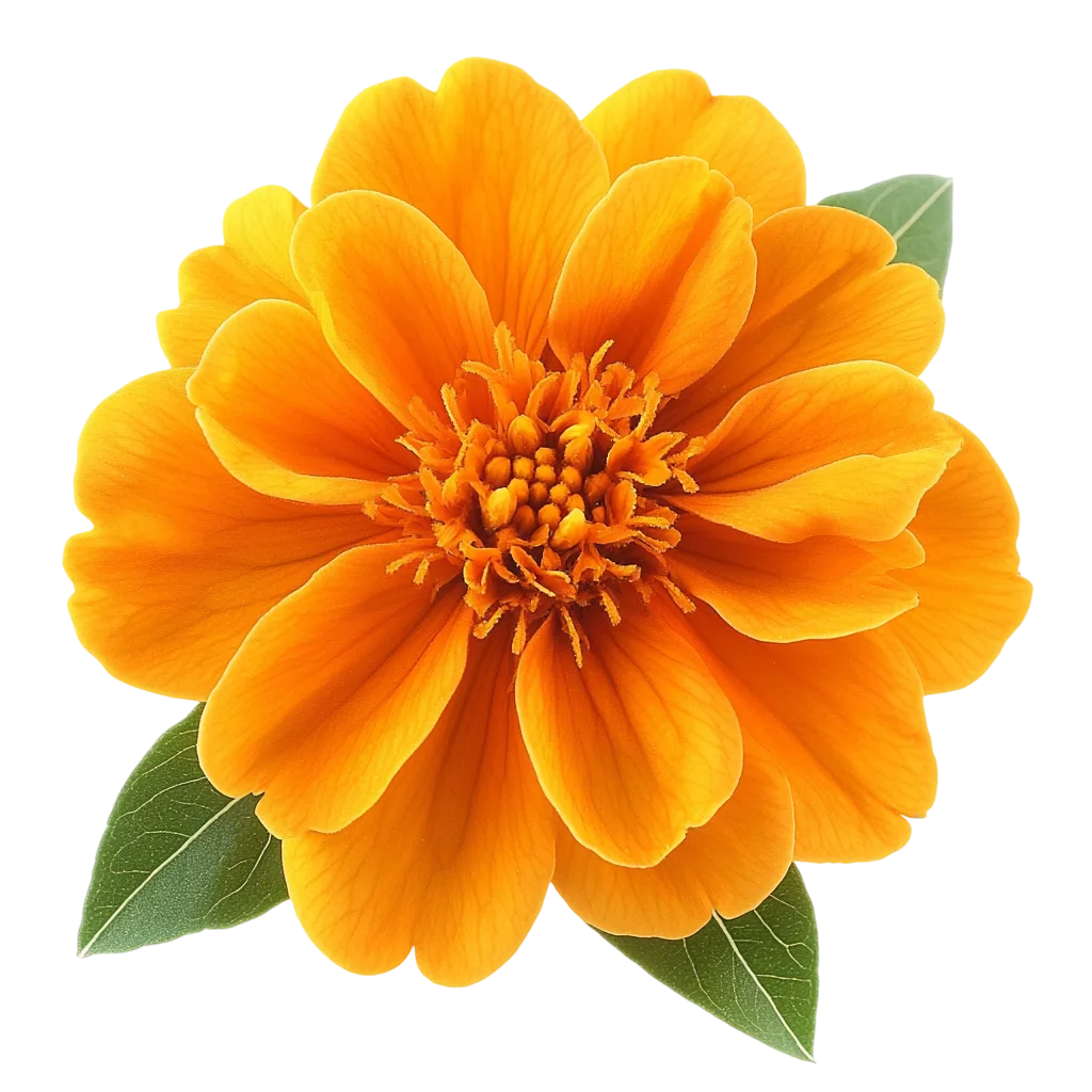 Orange Marigold Flower Blossom Top View Free PNG