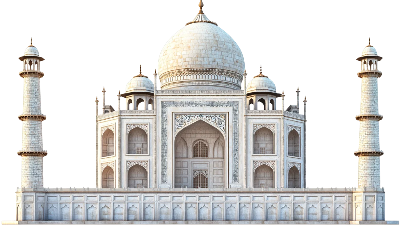 Famous Taj Mahal White Marble Monument Free PNG