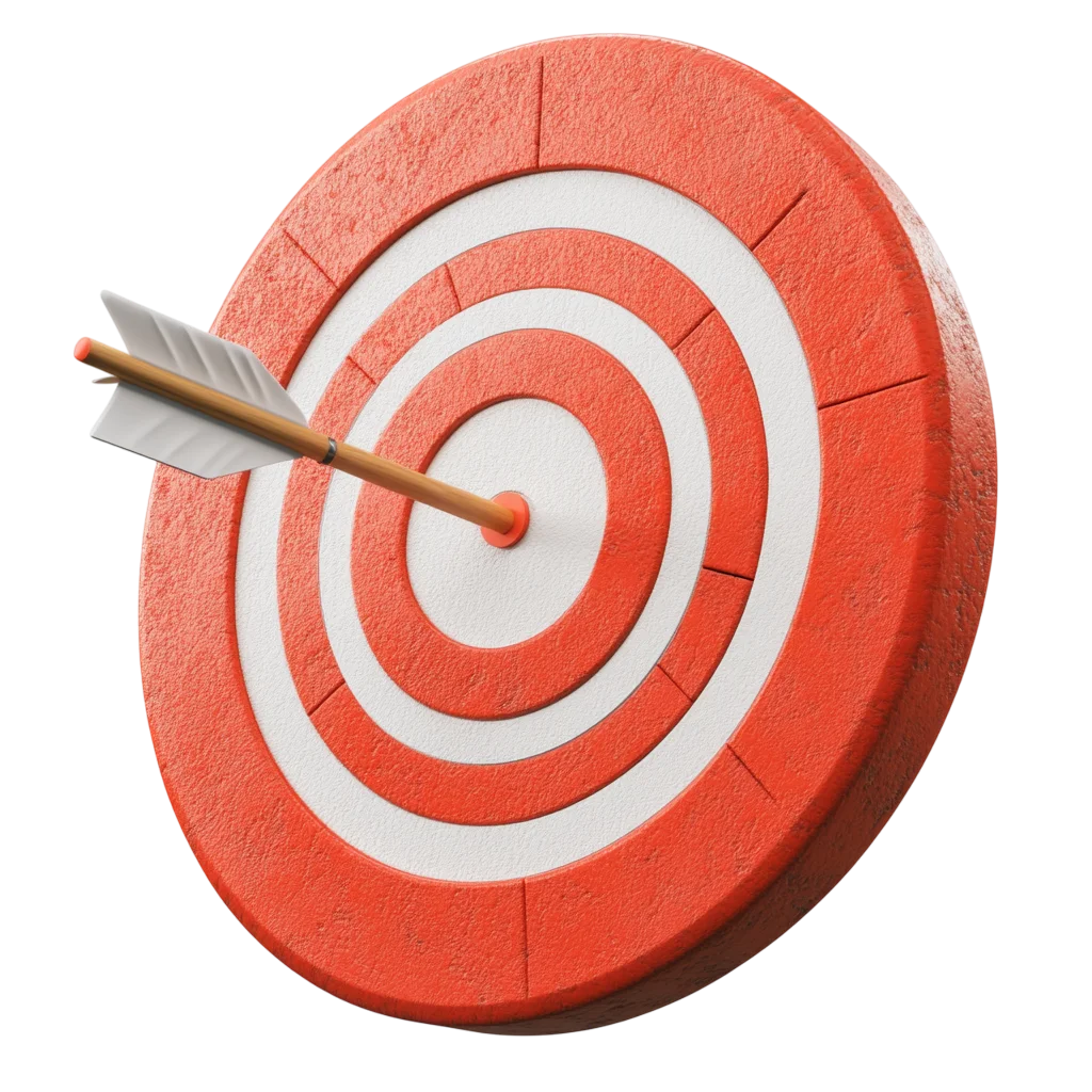Red Wooden Archery Target with Center Arrow Free PNG