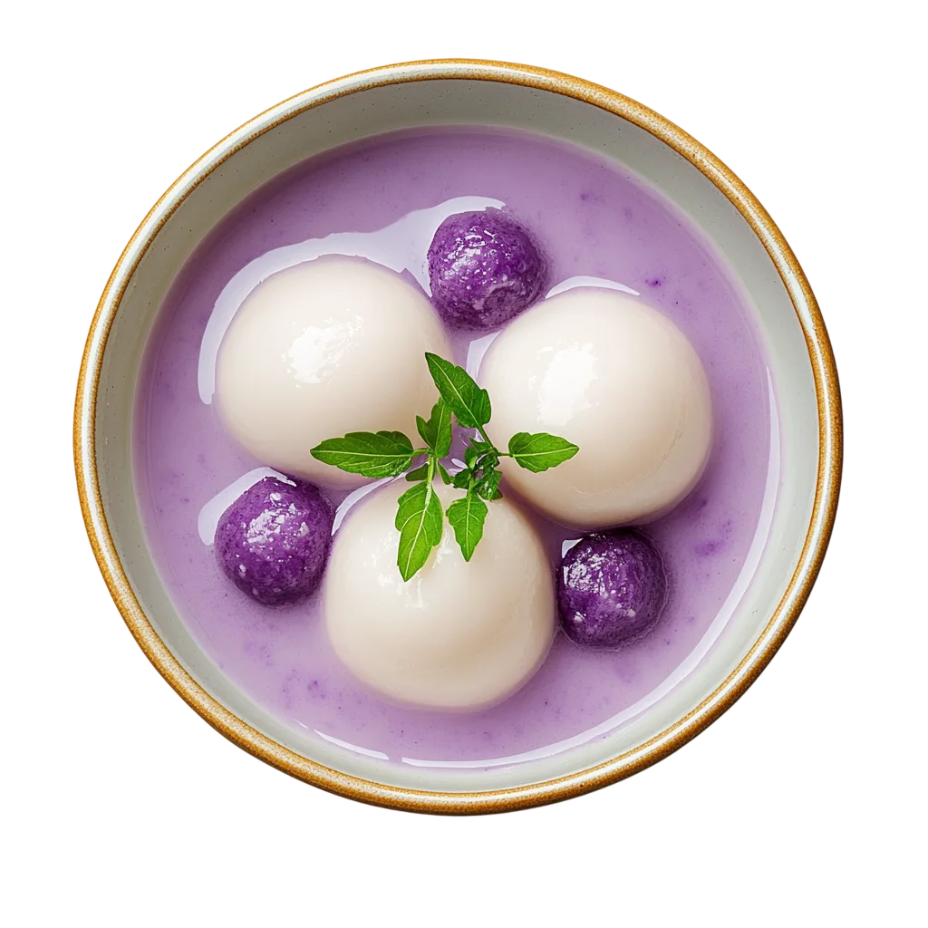 Glutinous Rice Balls in Taro Dessert Soup Free PNG