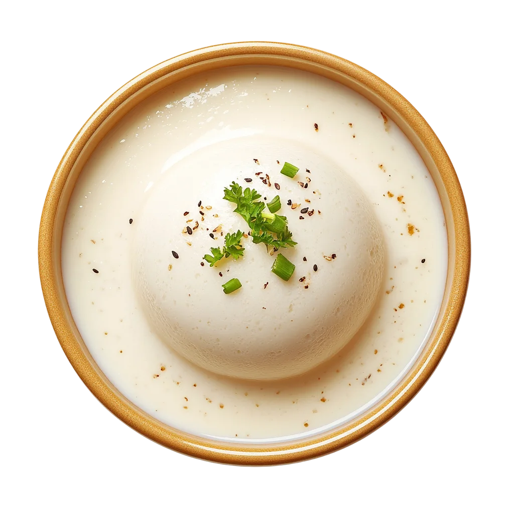 Soft Steamed Bun Dumpling in Broth Bowl Free PNG