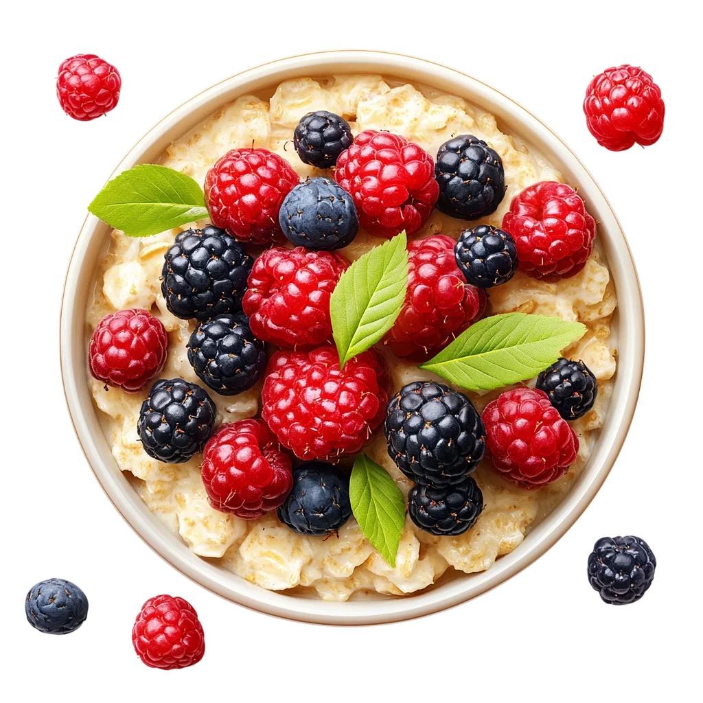 Mixed Fresh Berry Smoothie Bowl with Oats Free PNG
