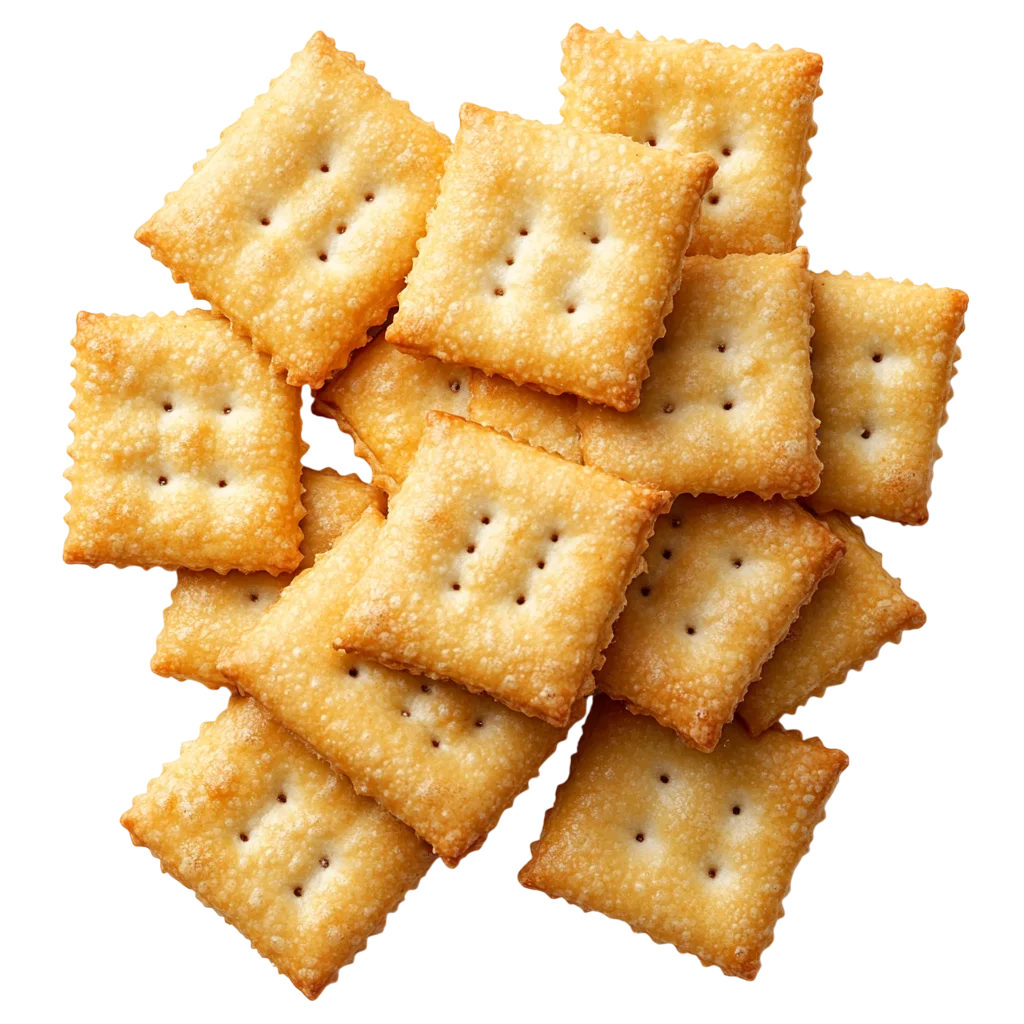 Crispy Saltine Snack Crackers Pile Free PNG