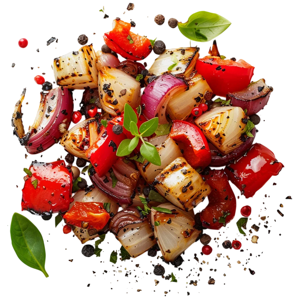 Sautéed Chopped Bell Peppers and Onions Free PNG