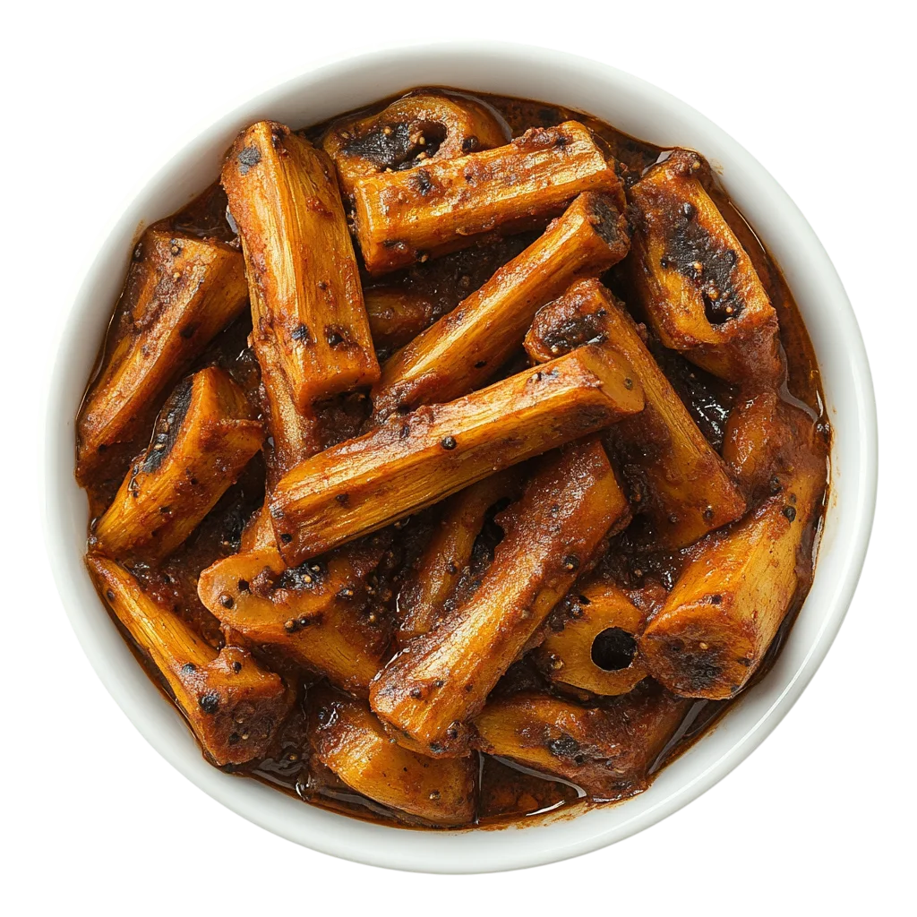 Stir Fried Root Vegetables in Ceramic Bowl Free PNG