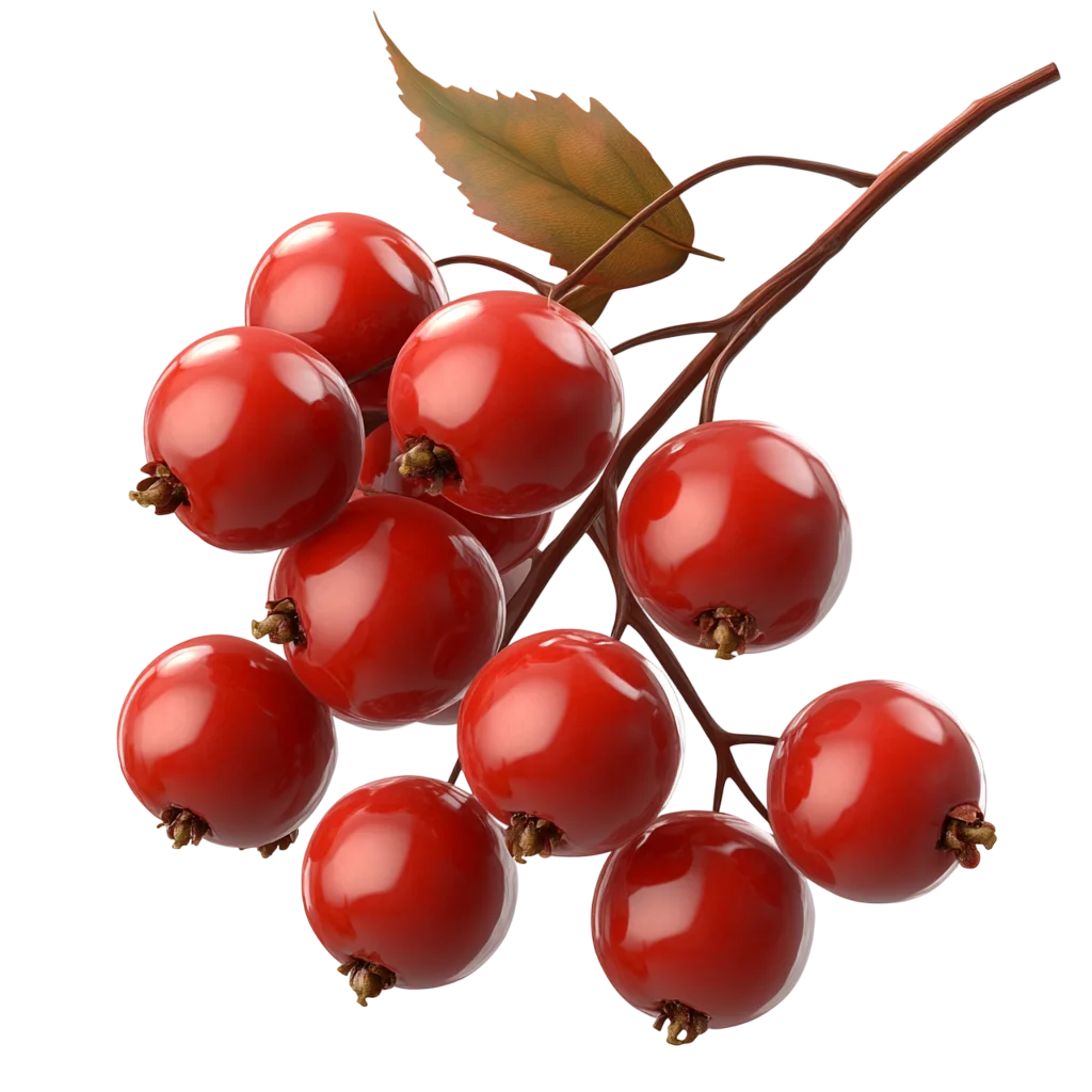 Ripe Red Cranberry Sprig with Leaves Free PNG