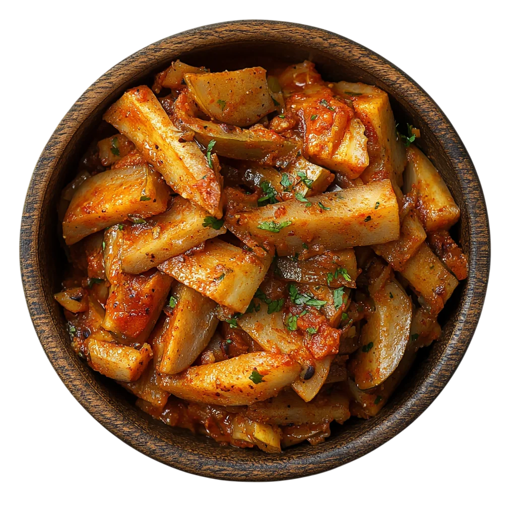 Roasted Potato Wedges in Rustic Bowl Free PNG