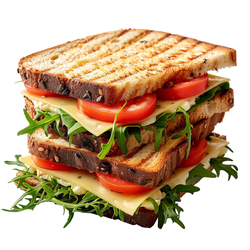 Grilled Panini Club Sandwich with Tomato Free PNG