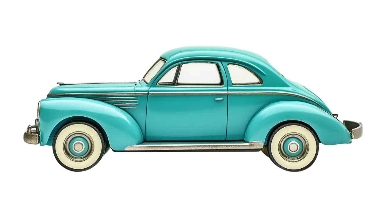 Vintage Turquoise Coupe Classic Car Free PNG
