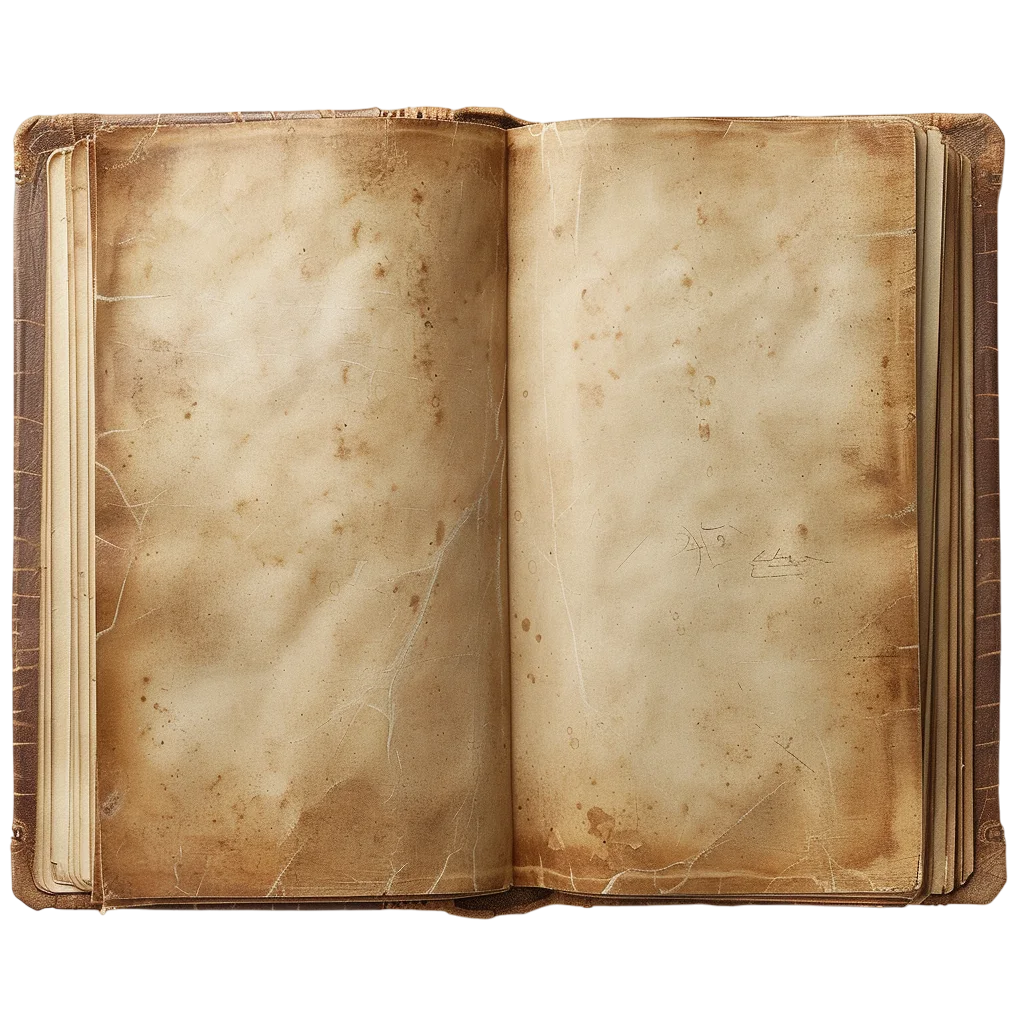 Open Vintage Book Blank Parchment Pages Free PNG