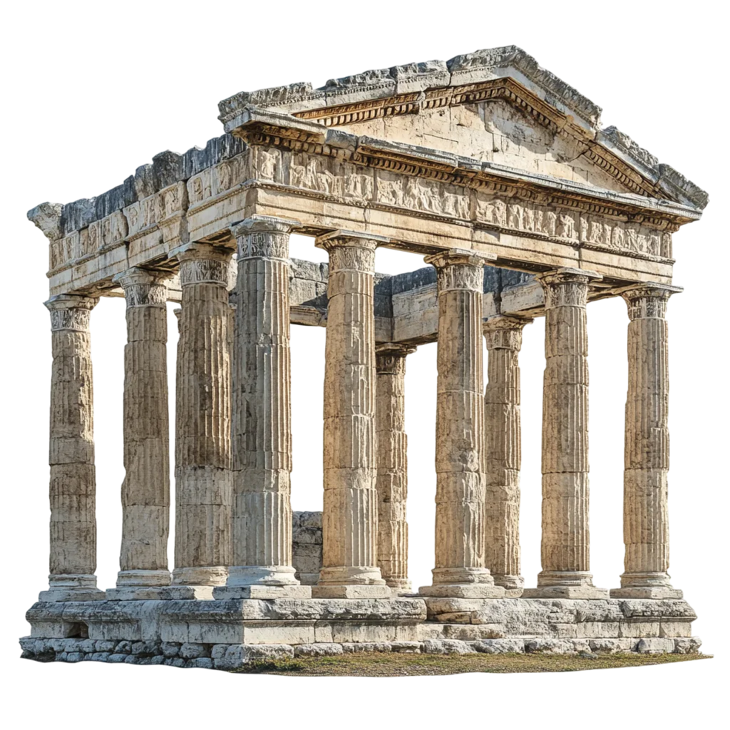 Ancient Greek Temple Ruins Stone Building Free PNG