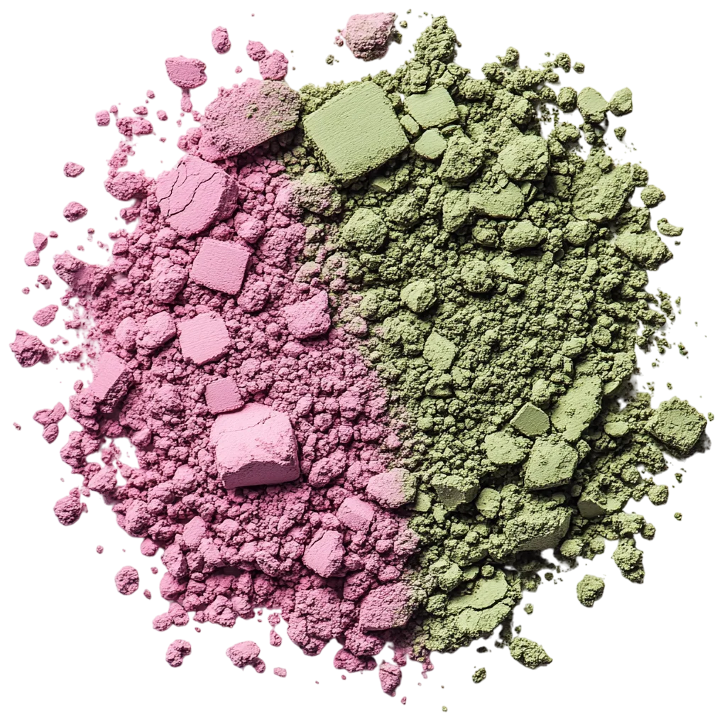 Pastel Pink and Green Cosmetic Powder Swatch Free PNG