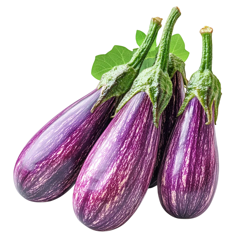 Graffiti Striped Eggplants Fresh Vegetables Free PNG