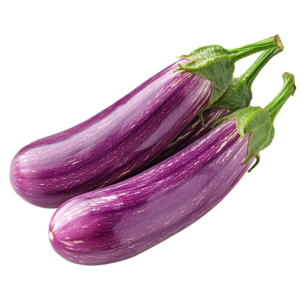 Fresh Purple Eggplants Raw Garden Vegetables Free PNG