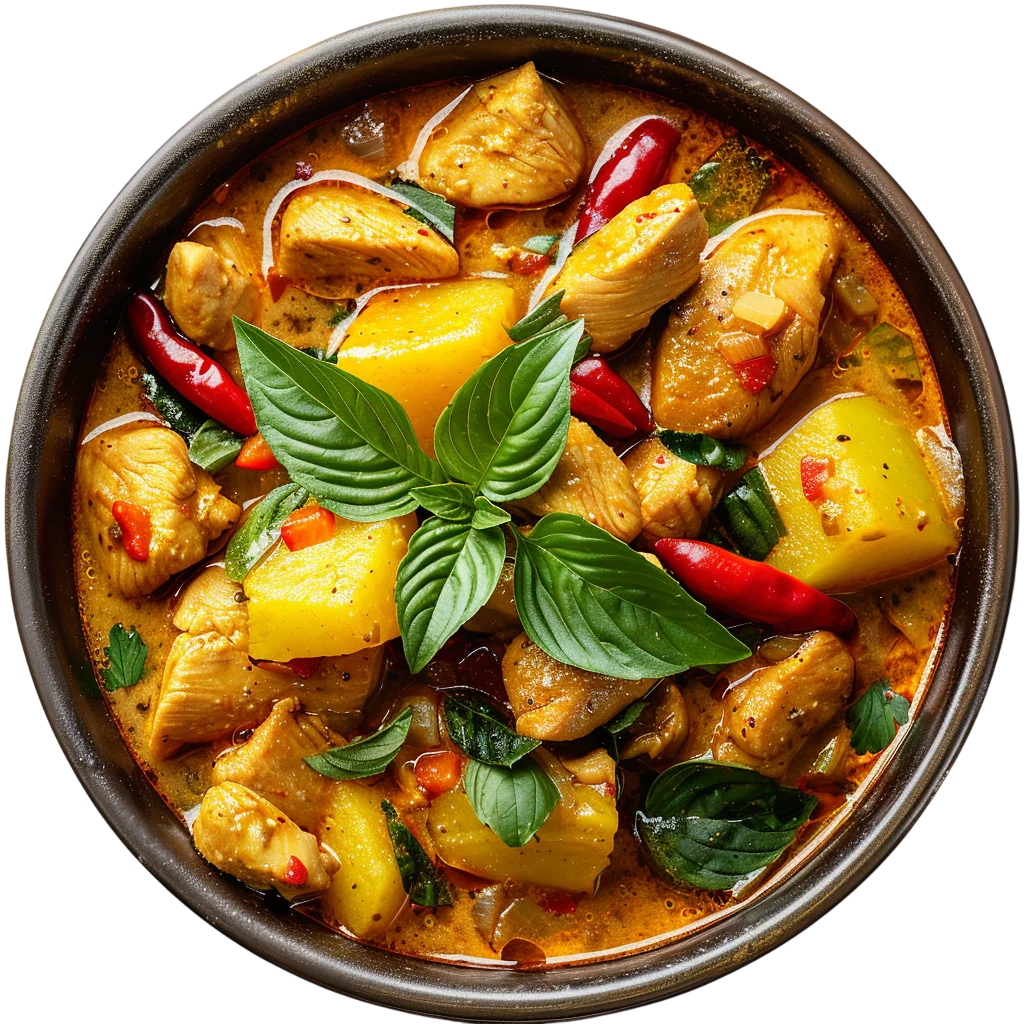 Thai Chicken Curry with Basil and Peppers Free PNG