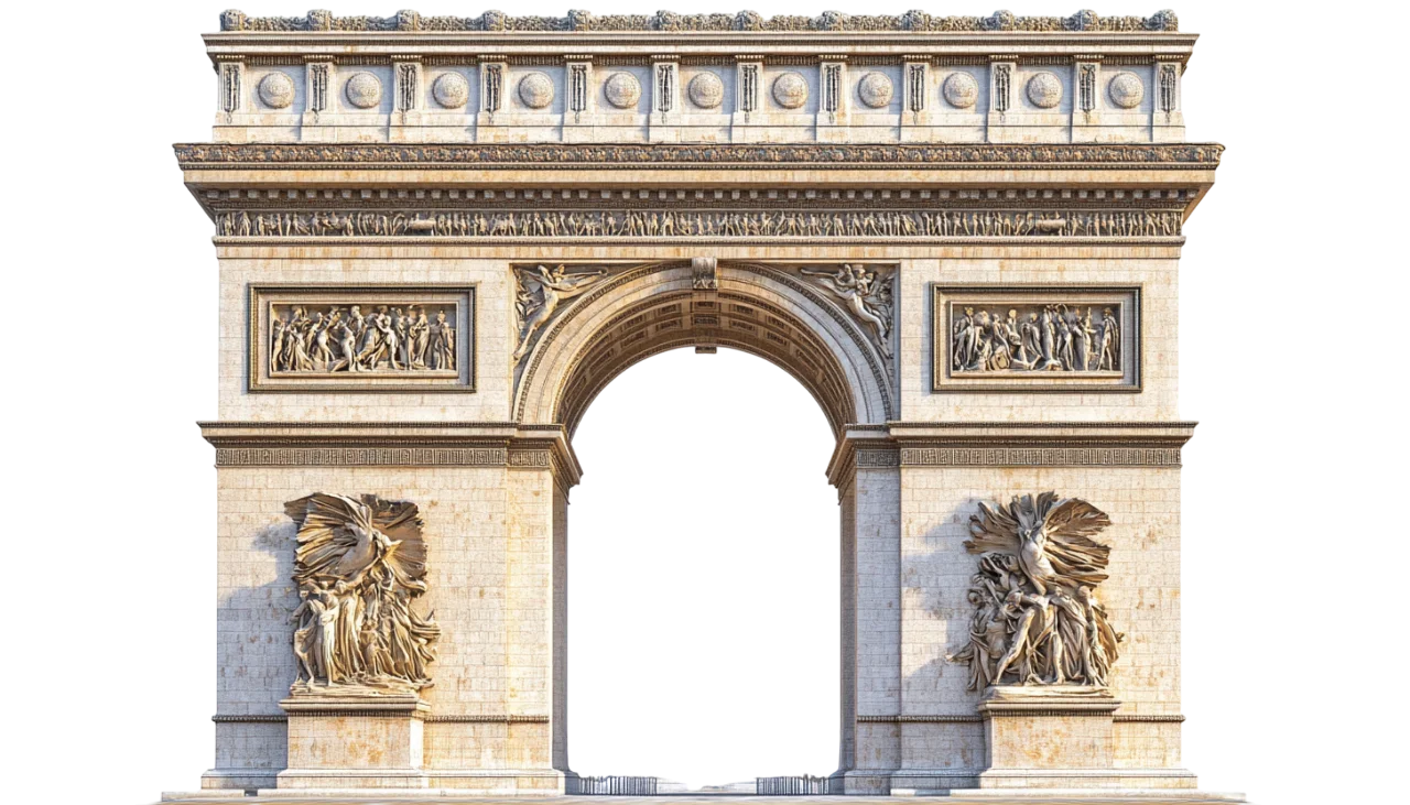 Classical Stone Triumphal Arch Monument Free PNG