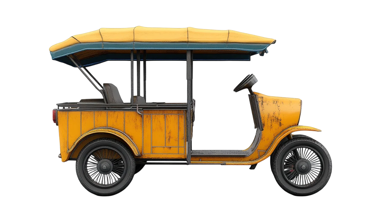 Yellow Auto Rickshaw Tuk Tuk Taxi Cab Free PNG