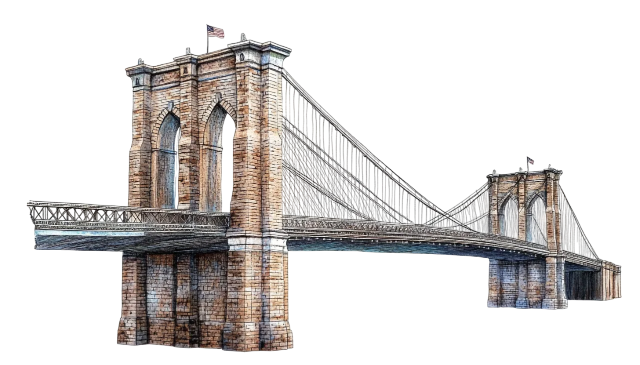 Brooklyn Bridge Stone Suspension Tower Free PNG