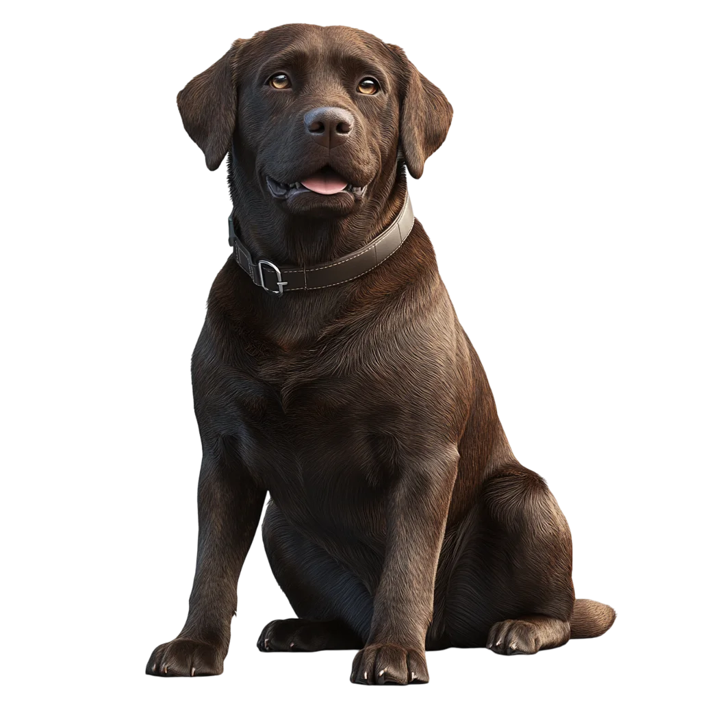 Sitting Black Labrador Retriever Dog Free PNG