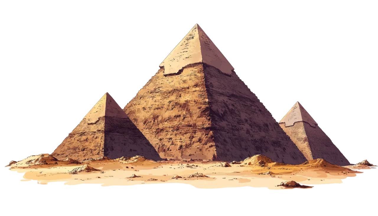 Pyramids of Giza Ancient Egyptian Ruins Free PNG