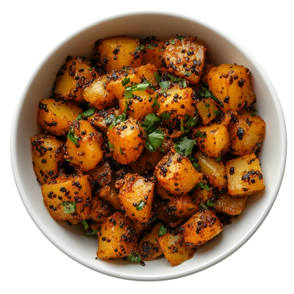 Crispy Seasoned Roasted Potato Cubes Free PNG