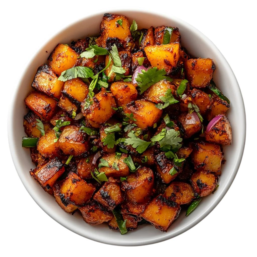 Spicy Roasted Diced Potatoes Food Bowl Free PNG