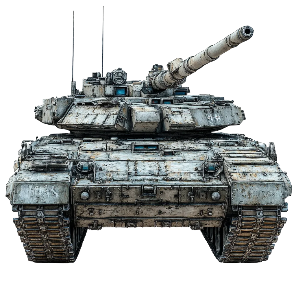 Military Combat Battle Tank Front View Free PNG