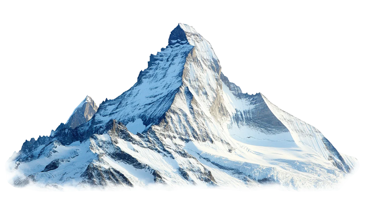 Blue Toned Snow Capped Alpine Peak Free PNG Cutout