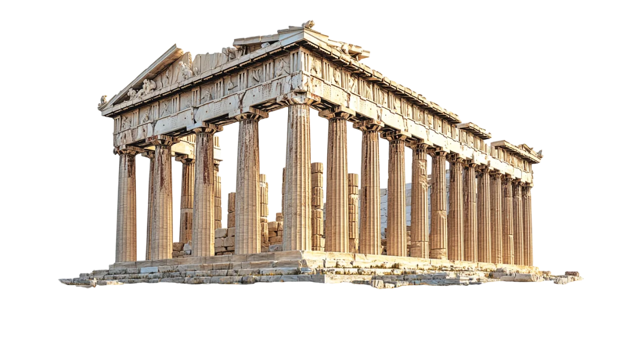 Classical Greek Temple Colonnade Ruins Free PNG