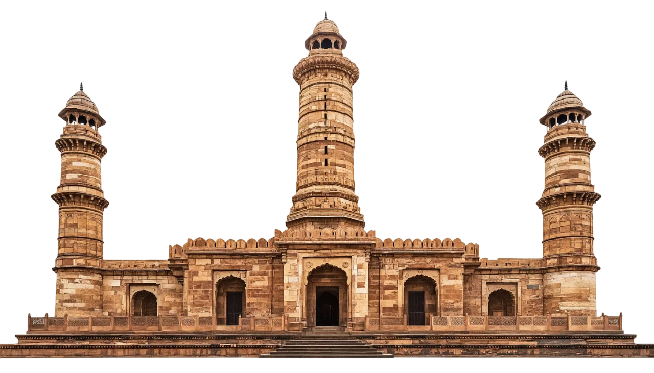 Historic Stone Tomb Monument with Minaret Free PNG