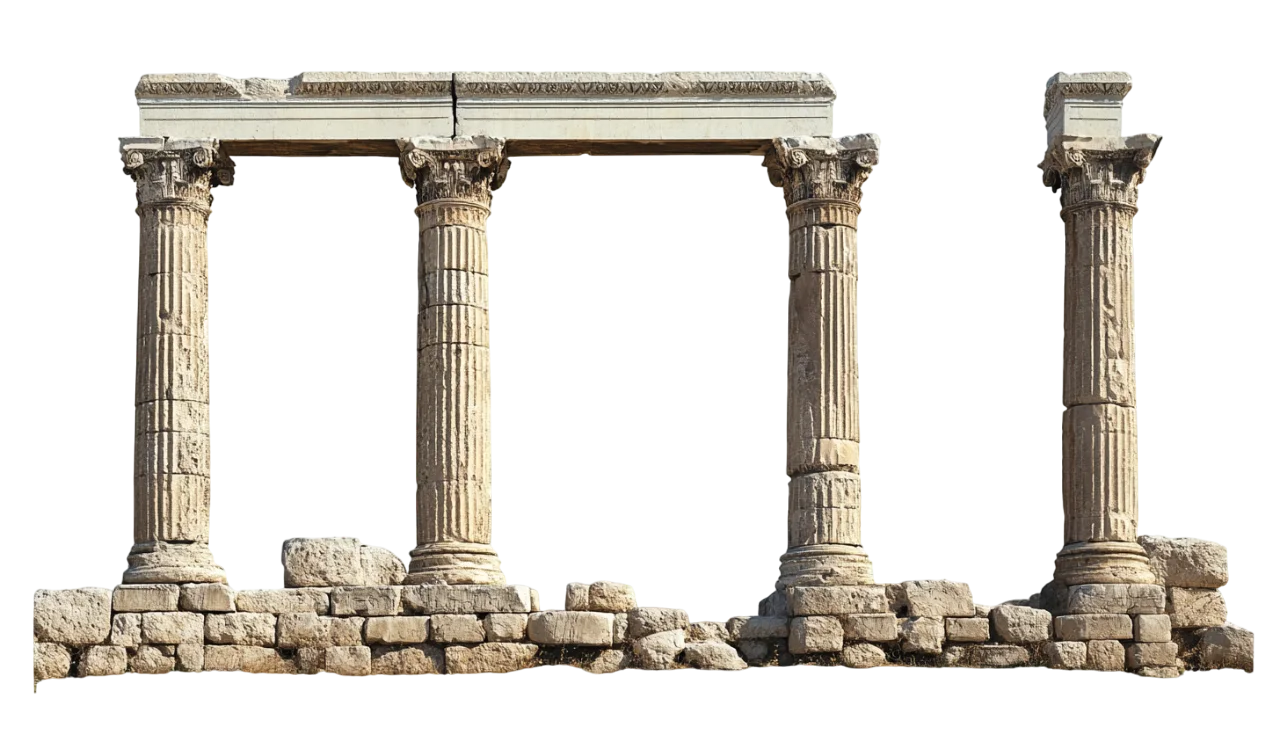 Historic Roman Stone Pillars Archway Free PNG Cutout