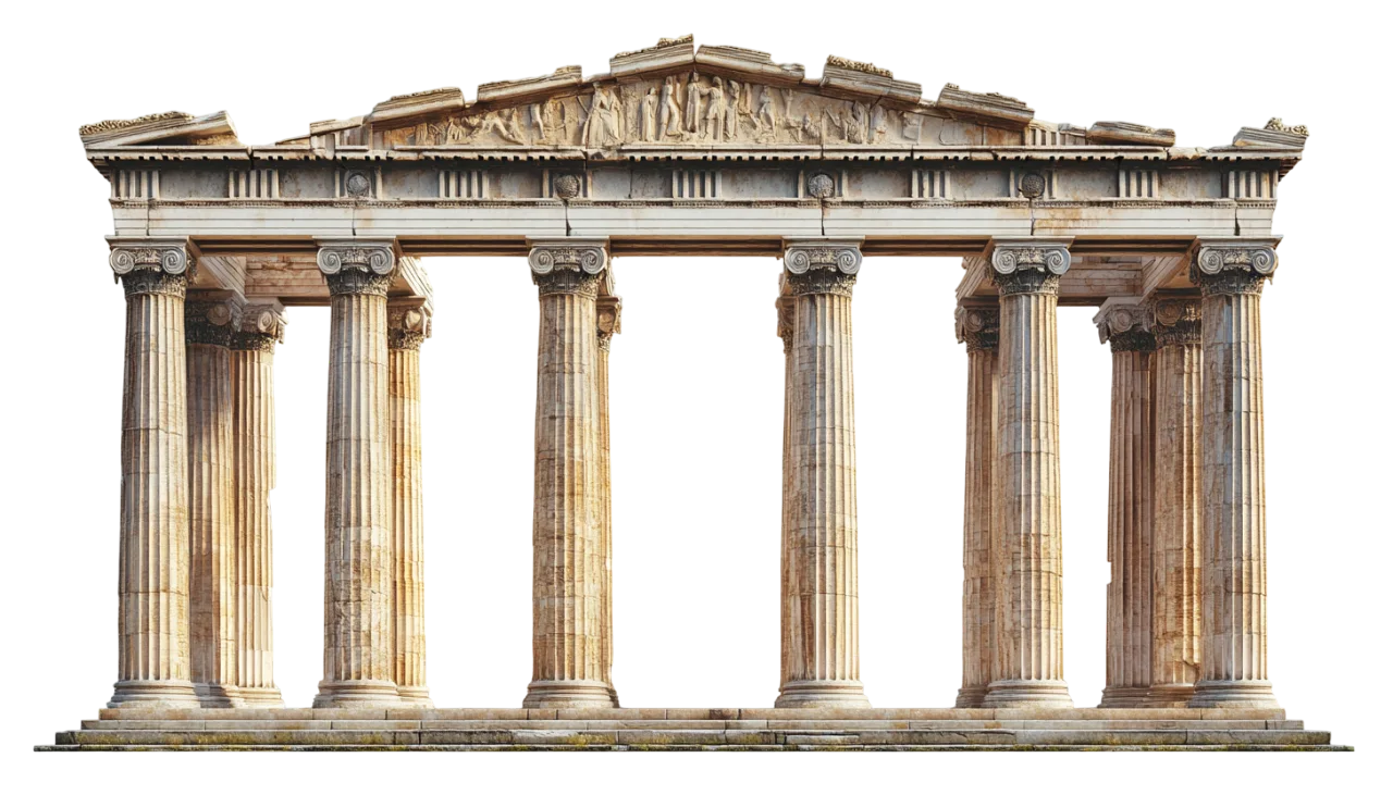 Classical Greek Temple Colonnade Pillars Free PNG