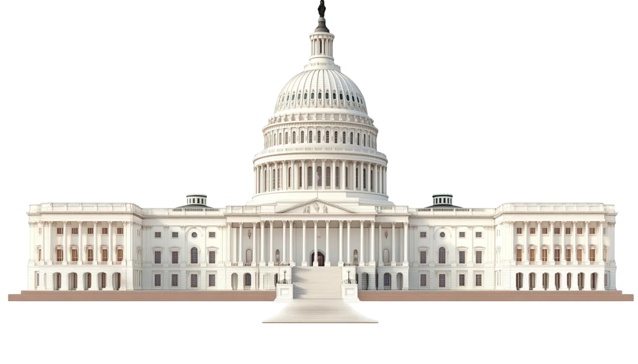 US Capitol Building Dome Landmark Free PNG Architecture