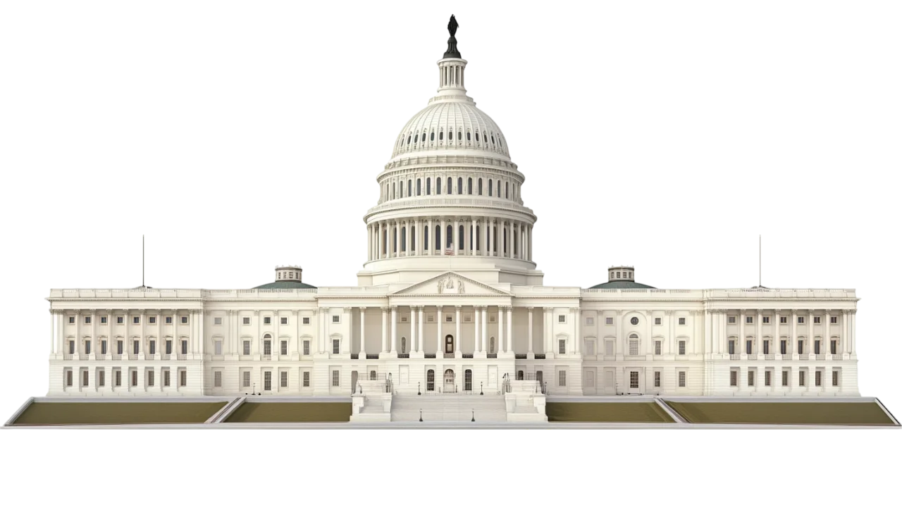 United States Capitol Building Facade Free PNG Cutout