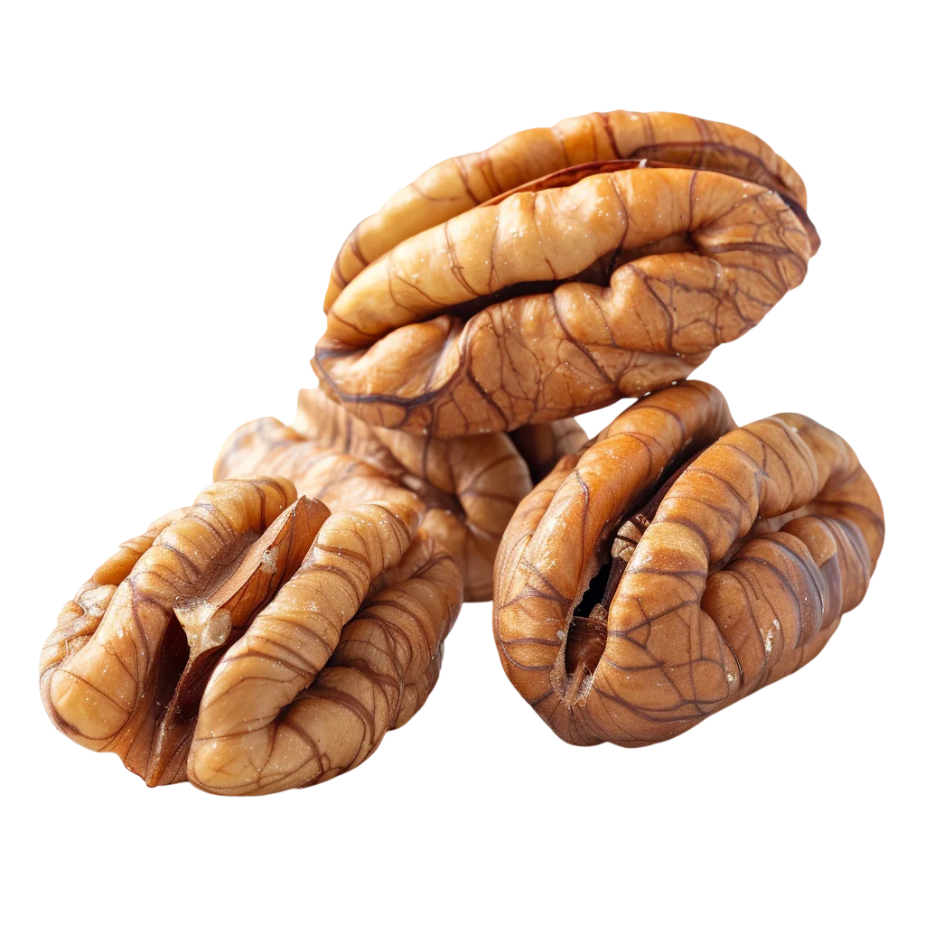 Shelled Raw Pecan Nut Halves Group Free PNG