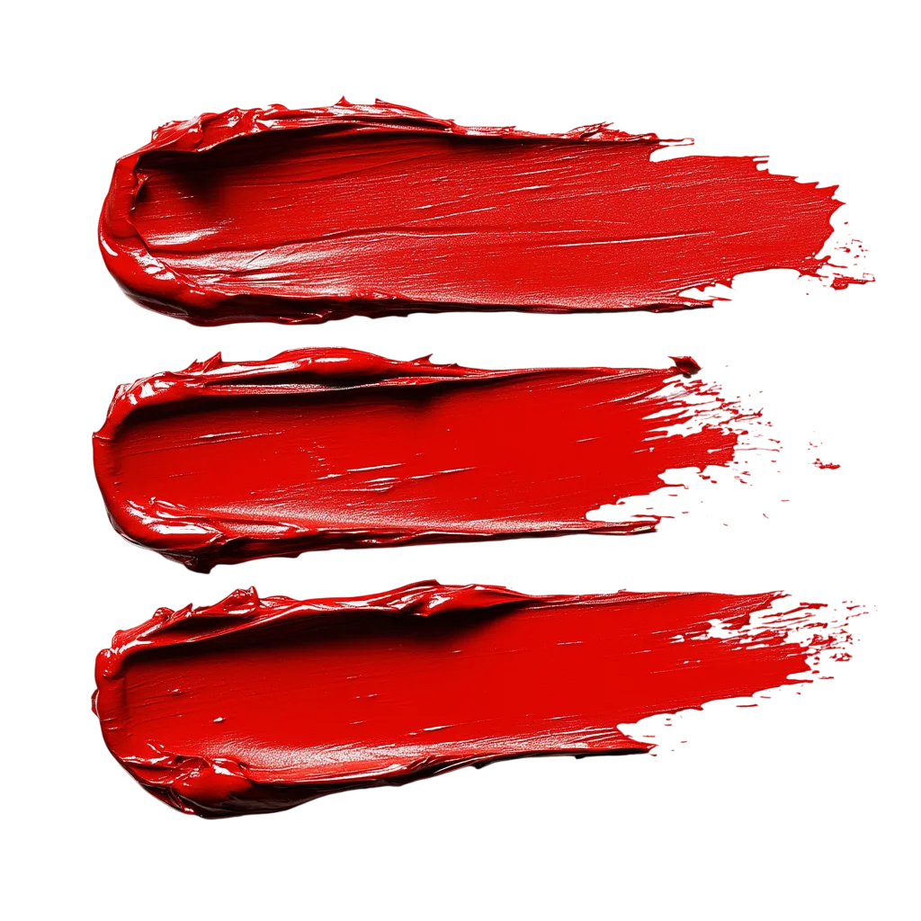 Vibrant Red Lipstick Swatches Smears Free PNG
