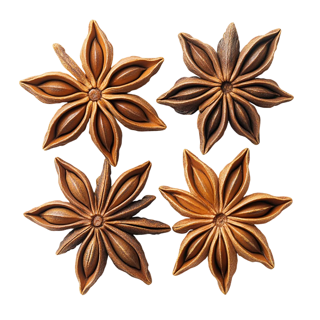 Whole Star Anise Pods Group Baking Spice Free PNG