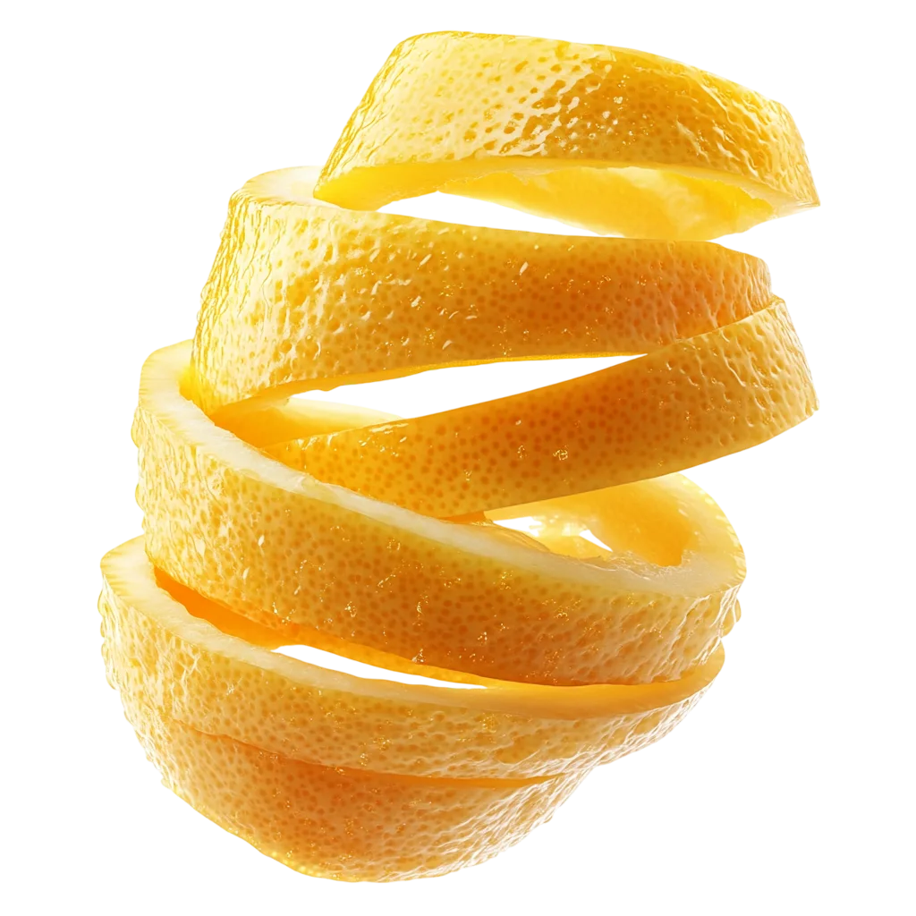 Curled Orange Citrus Peel Spiral Cutout Free PNG