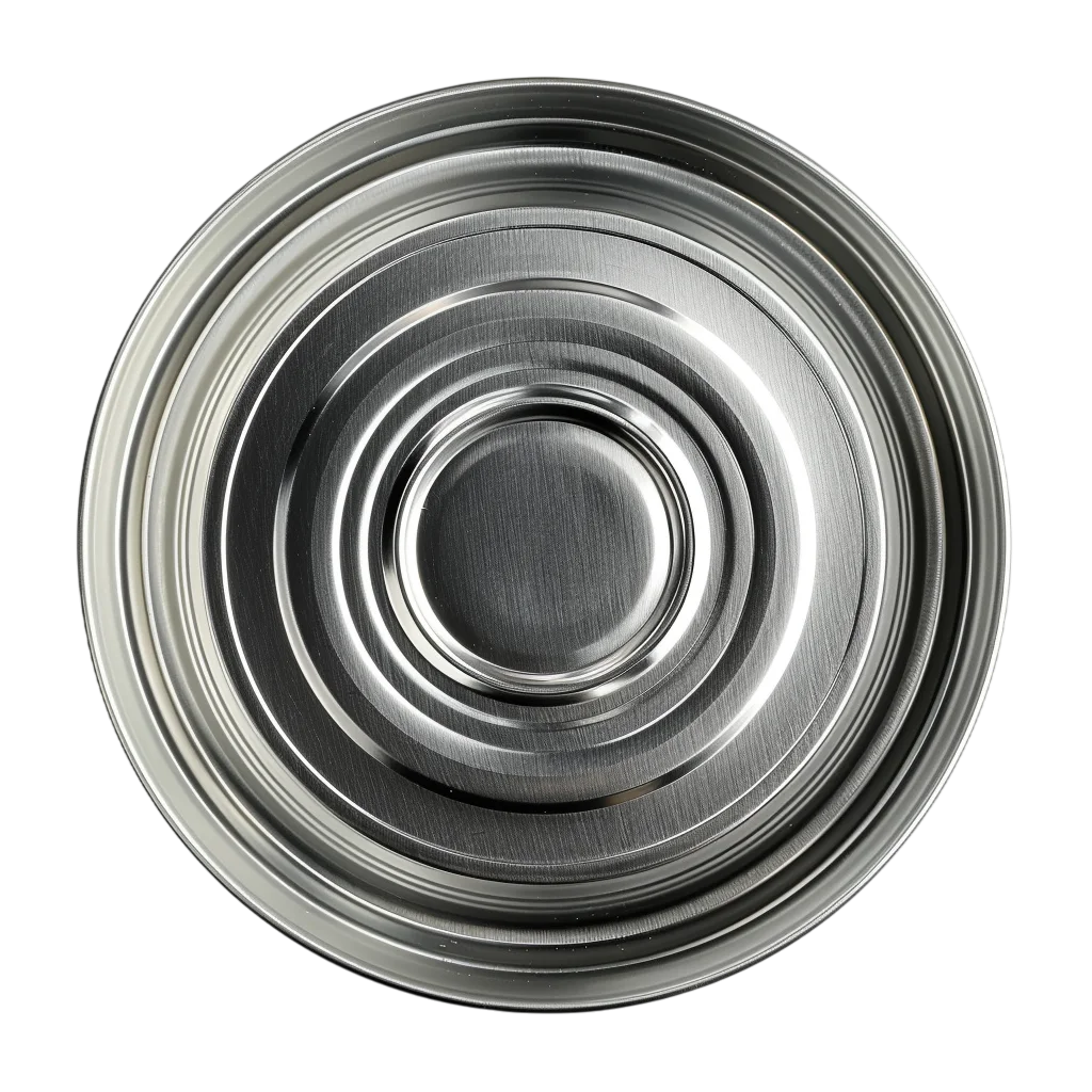 Top View Concentric Steel Bowl Basin Free PNG Cutout