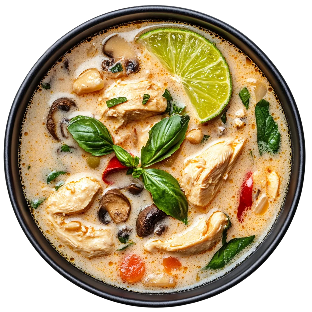 Thai Coconut Chicken Soup with Lime Free PNG