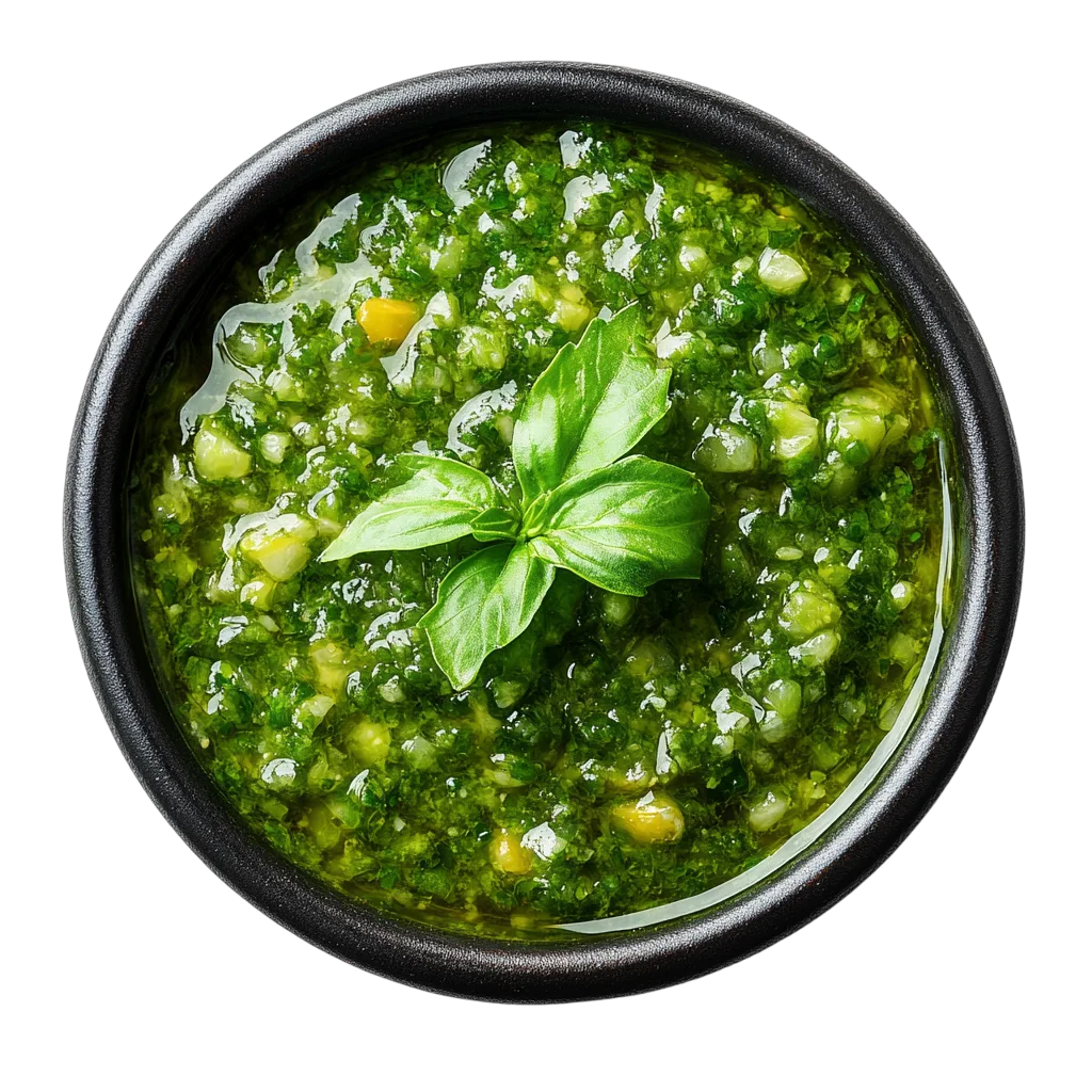 Fresh Green Herb Chutney Pesto Bowl Free PNG