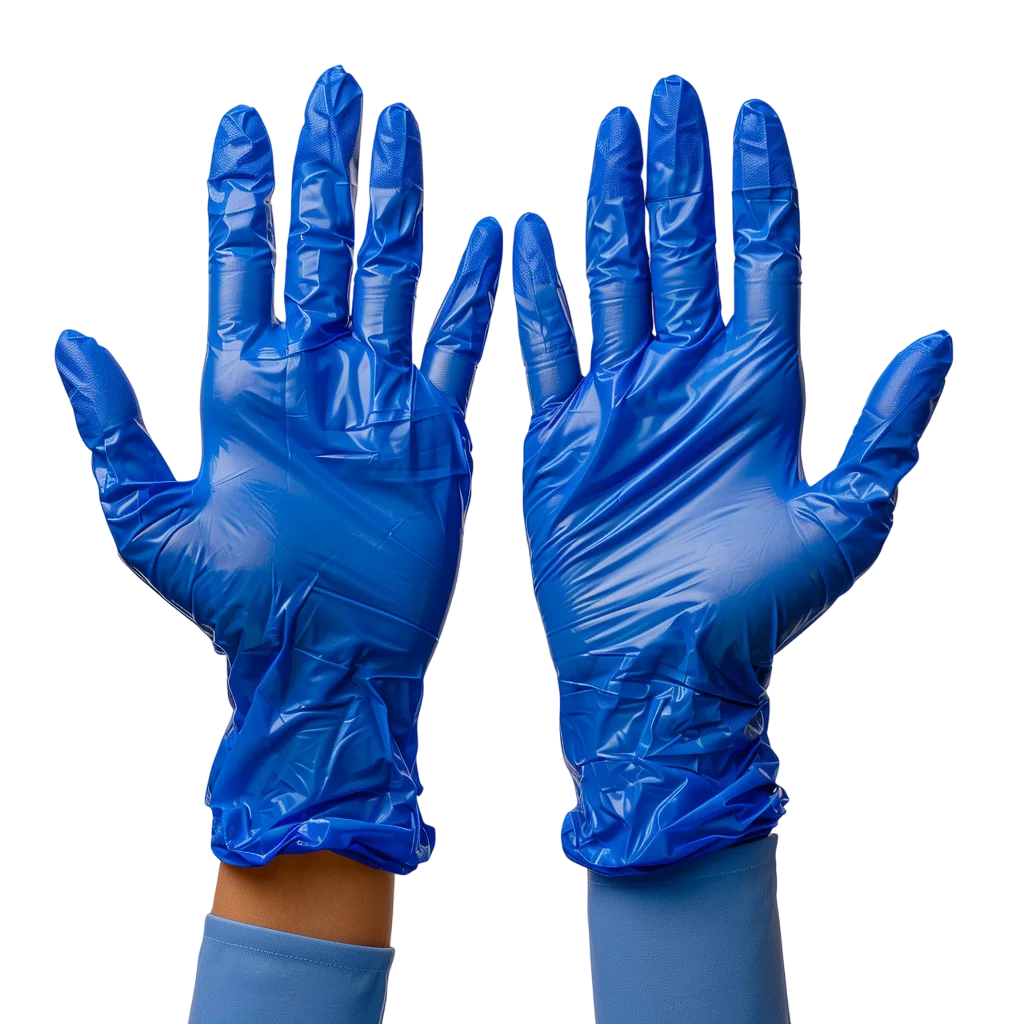 Blue Nitrile Medical Examination Gloves Pair Free PNG
