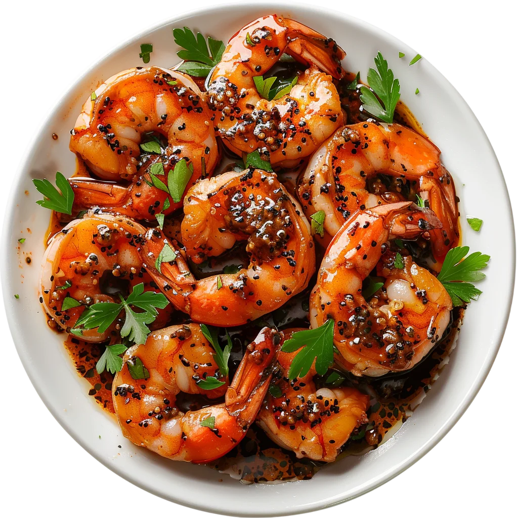 Platter of Spicy Roasted Shrimp Appetizer Free PNG