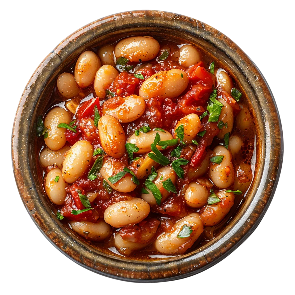 Baked White Beans in Rich Tomato Sauce Free PNG