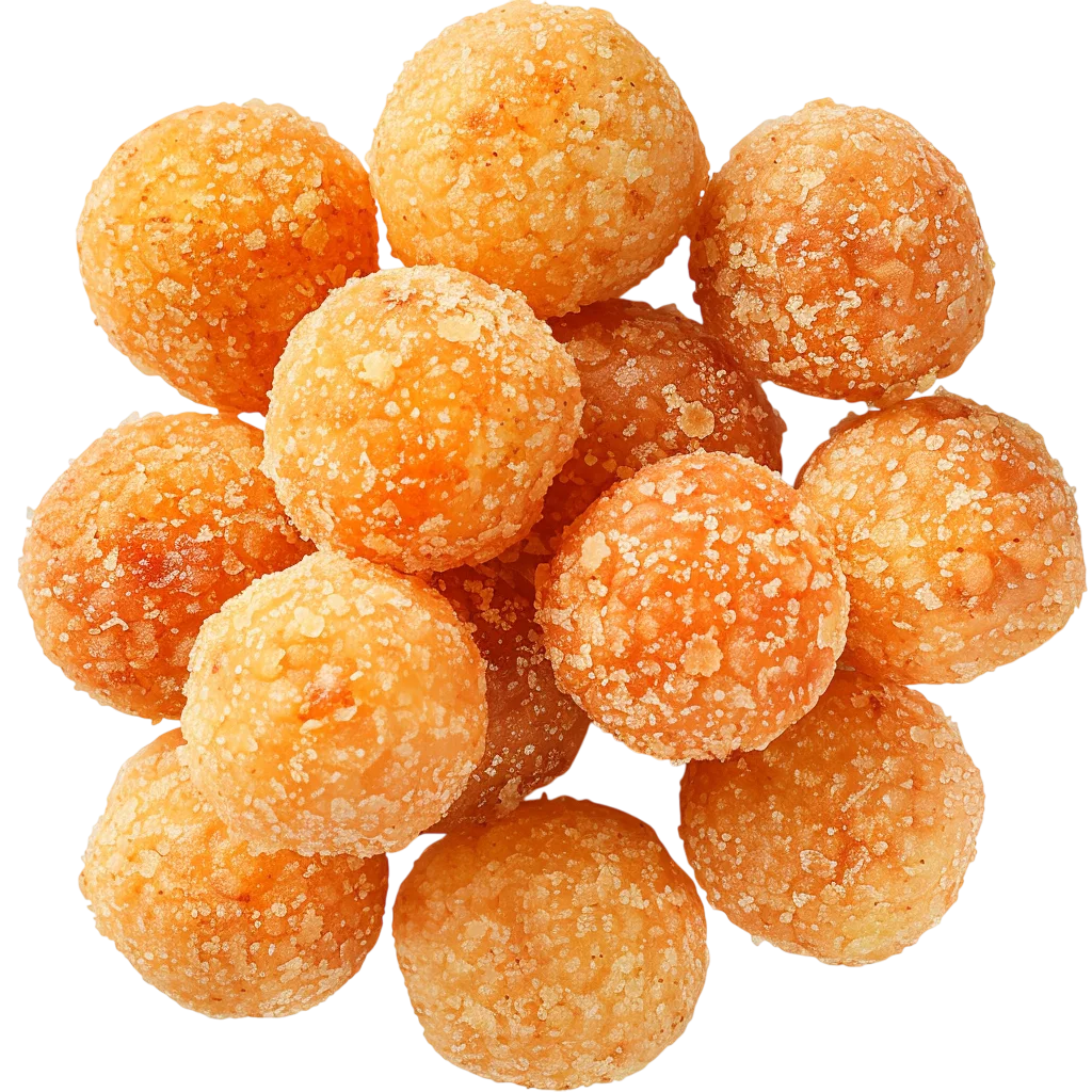 Fried Round Dough Balls Crispy Snack Free PNG Cutout