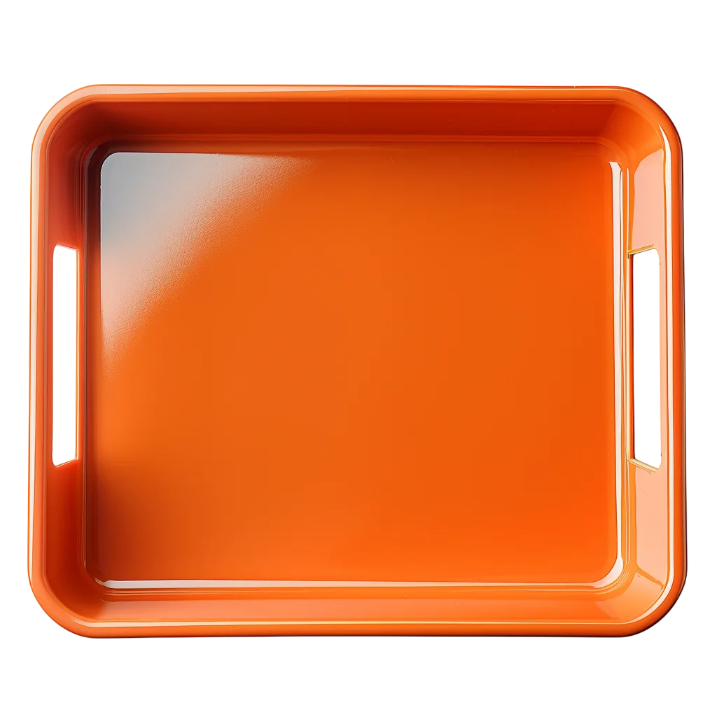 Orange Plastic Serving Tray Dish Free PNG Cutout