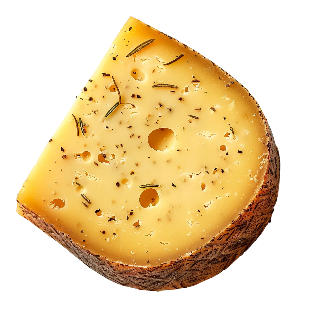 Herbed Cheddar Cheese Wedge Slice Free PNG Cutout