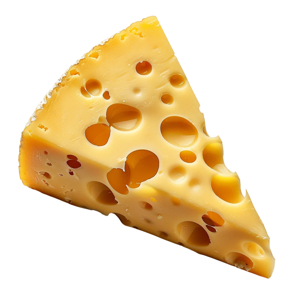 Swiss Cheese Wedge with Air Holes Free PNG Cutout